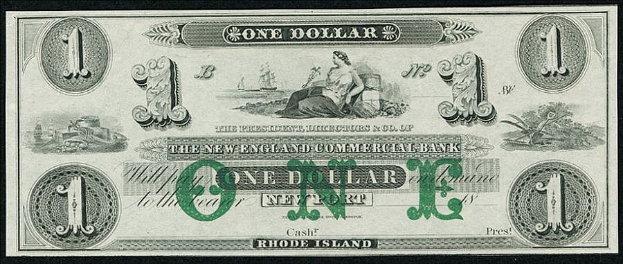 Newport, RI, New England Commercial Bank, $1, ChCU